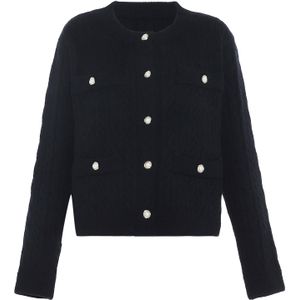 caspio Gebreid vest  goud / zwart / parelwit