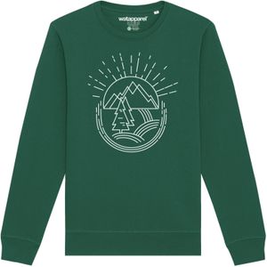 Watapparel Sweatshirt 'Natur ist schön'  donkergroen / wit