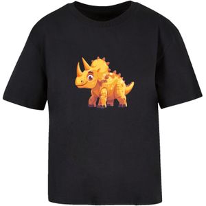 F4NT4STIC Shirt 'Süßer Triceratops Dinosaurier'  oranje / zwart