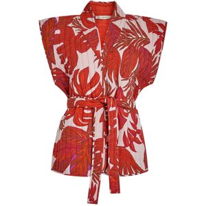 Peppercorn Bodywarmer 'Tilly'  olijfgroen / fuchsia / poederroze / oranjerood