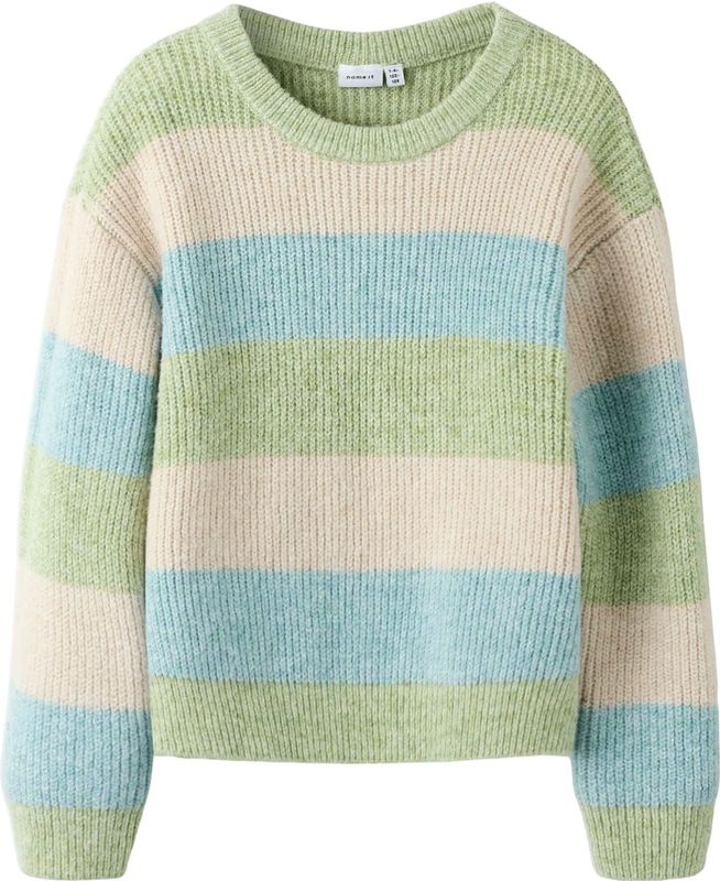 NAME IT Trui 'NKFSALLY'  beige / lichtblauw / lichtgroen