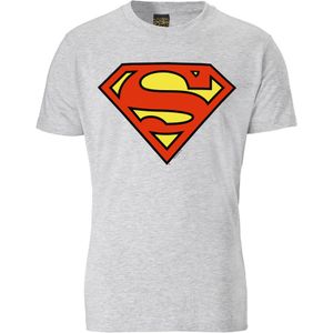 LOGOSHIRT Shirt 'Superman Logo'  grijs
