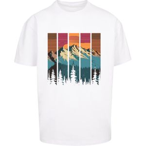 F4NT4STIC Shirt 'Berg Sonnenuntergang Retro'  gemengde kleuren / wit