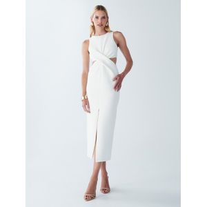 BWLDR - Jurk NEWARK - Wit - 7/8 Lengte - Aansluitende Pasvorm