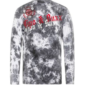 CIPO & BAXX Shirt  grijs / donkergrijs / rood / wit