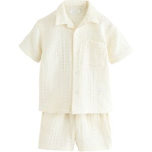 Next - Set - Ecru - 2-delig - Katoen - Knielengte - Kwartmouw