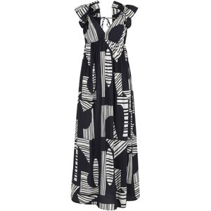 Vero Moda Tall Zomerjurk 'VMJOSIE'  navy / wit