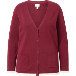 Ulla Popken Gebreid vest  donkerrood