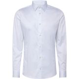 Overhemd - Effen - Katoen - Slim Fit - Lange Mouw