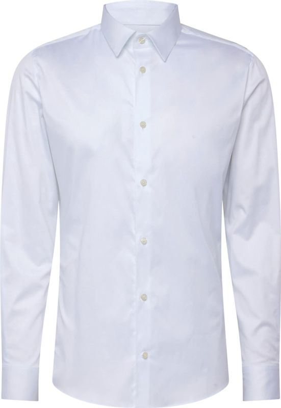 Overhemd - Effen - Katoen - Slim Fit - Lange Mouw