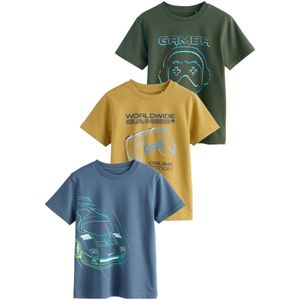 Next Shirt  turquoise / duifblauw / curry / kaki