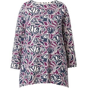 Ulla Popken Shirt  marine / bessen / natuurwit