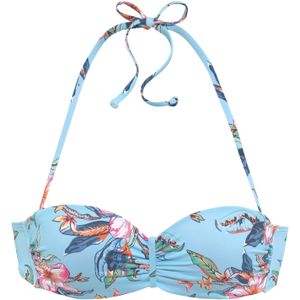 Look - Bandeau Bikini - Lichtblauw - Gedessineerd - Met Beugel