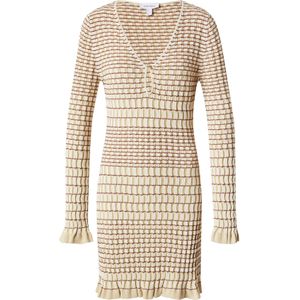 & Other Stories Gebreide jurk  crème / sand / karmijnrood