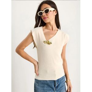 Bianco Lucci Gebreide top  ecru