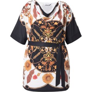 MIAMODA Shirt  donkergeel / zwart / wit