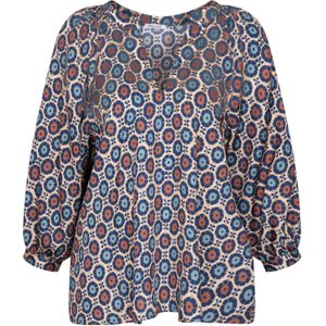 SEIDENSTICKER Tuniek 'September Drop 252'  beige / blauw / lichtblauw / donkeroranje