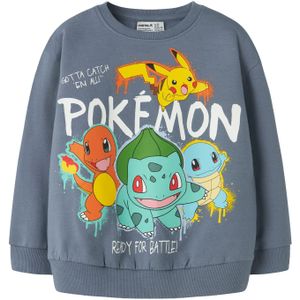 NAME IT Sweatshirt 'NMMNOA POKEMON'  duifblauw / geel / oranje / wit