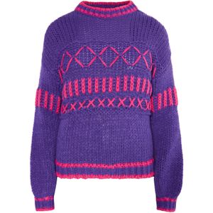 IZIA Trui 'Hoona'  donkerlila / pink