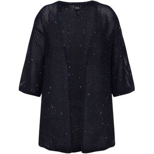 Ulla Popken Gebreid vest  marine / zilver