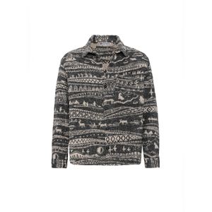 Dandalo Overhemd  taupe / zwart gemêleerd