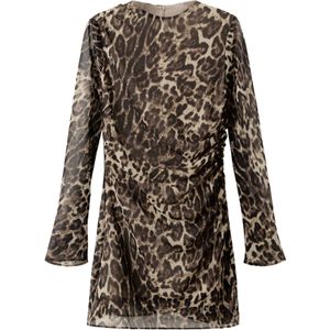 MANGO Jurk 'OLBIA'  chocoladebruin / cappuccino / zwart