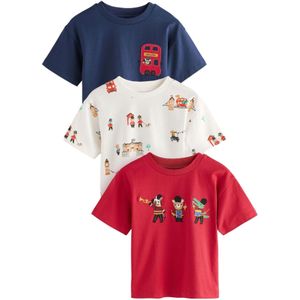 Next Shirt  donkerblauw / lichtbruin / rood / wit