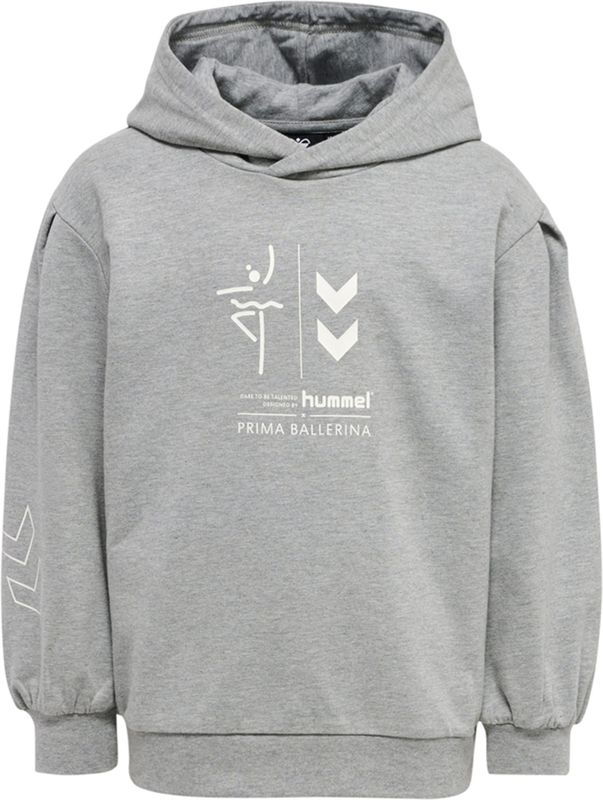 Hummel - Sweatshirt - Grijs Gemêleerd/Wit - Capuchon - Lange Mouw