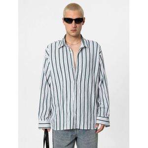 VAMOS CLO Overhemd  zilvergrijs / lichtgrijs / donkergroen