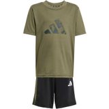 ADIDAS SPORTSWEAR Trainingspak 'Train Essentials'  antraciet / olijfgroen / zwart / wit
