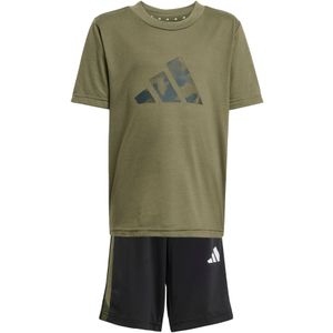 ADIDAS SPORTSWEAR Trainingspak 'Train Essentials'  antraciet / olijfgroen / zwart / wit