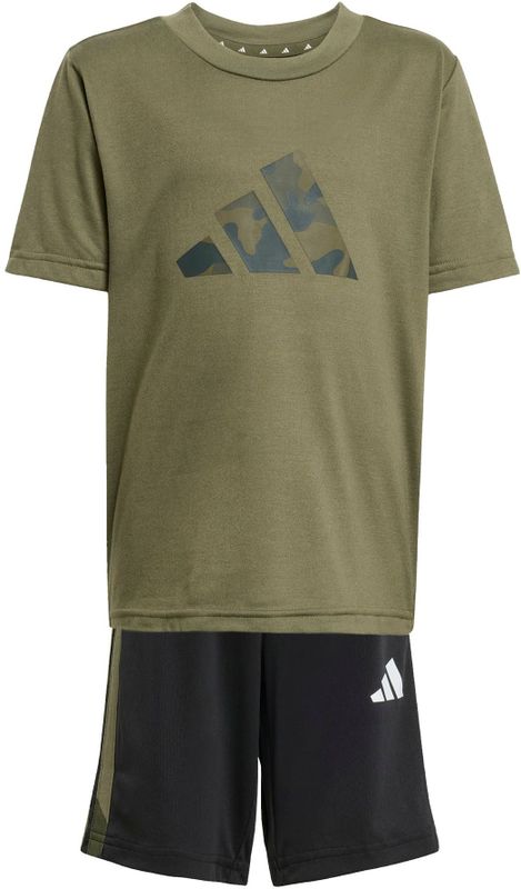 ADIDAS SPORTSWEAR Trainingspak 'Train Essentials'  antraciet / olijfgroen / zwart / wit