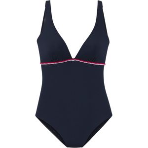 Look - Badpak - Marine - Gevlochten Details - Verwijderbare Softcups