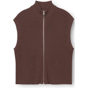 rethinkit studios Gebreide bodywarmer 'Oslo'  bruin