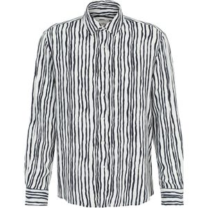 Guido Maria Kretschmer Men Overhemd 'Emilio'  navy / wit