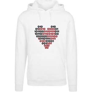 F4NT4STIC Sweatshirt 'I Love You 01001001 Binary Code Herz Valentinstag'  rood / zwart / wit