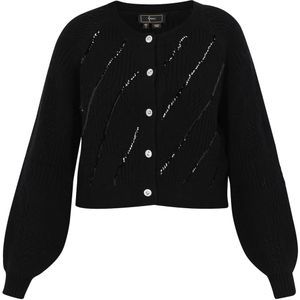 faina Gebreid vest  zwart