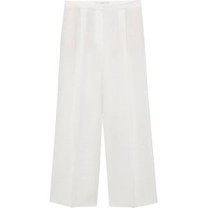 MANGO Bandplooibroek 'Boreli2'  wit gemêleerd