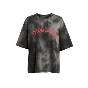 Thug Life Shirt 'Sky'  grijs / rood / zwart