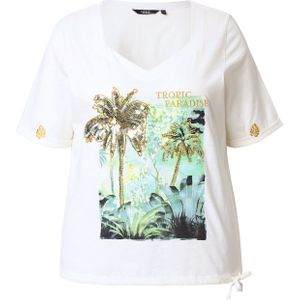 Ulla Popken Shirt  lichtblauw / riet / zwart / offwhite