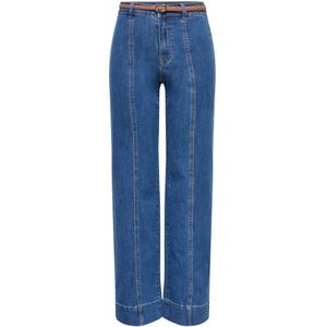 Wide-leg Jeans - High Waist - Met Riem - Comfortabele Pasvorm