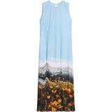 Jurken - Geplooide Midi-jurk - Mouwloos - Landschapprint - Gerecycled Polyester