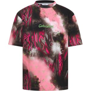 Carlo Colucci - T-shirt - Zwart - Sprayed Knit Effect - Comfortabel Design