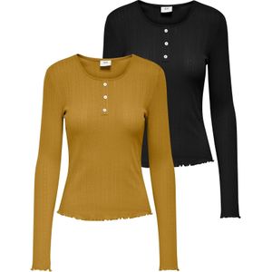 JDY - Top - Regular Fit - Lange Mouwen - O-hals - 2-pack