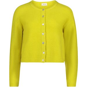 Cartoon Gebreid vest  neongeel