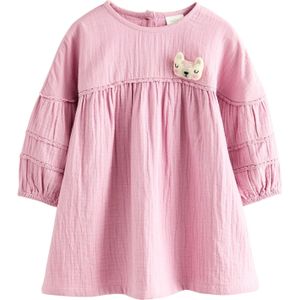 Next - Jurk - Pink - Jersey - Knielengte - Lange Mouw