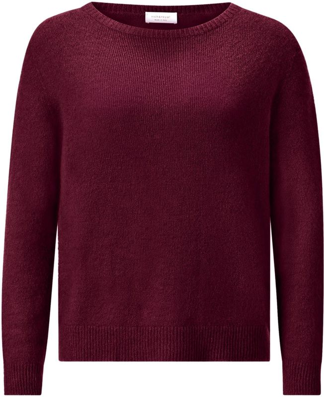 Rich & Royal - Gebreide Pullover - Dames - Materiaalmix met Alpaca - Regular Fit - Ribboorden