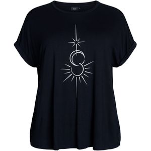 Zizzi Shirt 'HALI'  zwart / wit