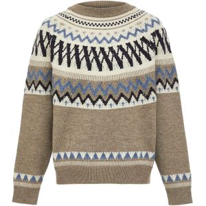 Jalene Trui  beige / smoky blue / taupe / antraciet