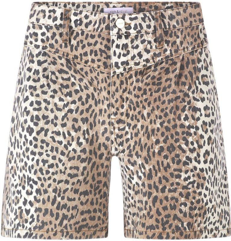 Rich & Royal Bandplooi jeans  lichtbeige / zwart / wit